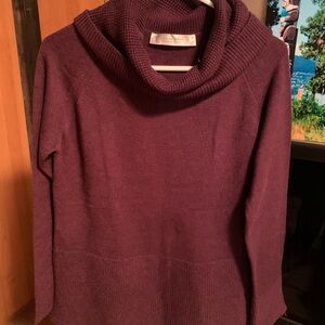 Elegant Plum Cowl Neck Sweater